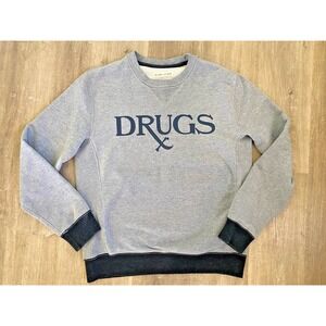 Y2K Marc Ecko Cut Sew Rx DRUGS Crewneck Terry Sweater M Vintage Dark 90s Punk